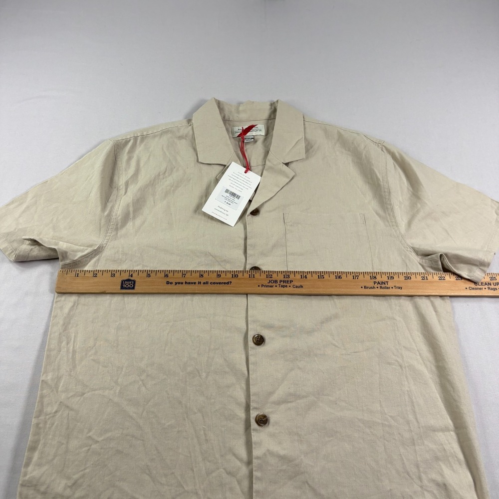 Best Made Co Linen Shirt Mesn Medium Beige Button Up Camp Casual NEW - Picture 5 of 10